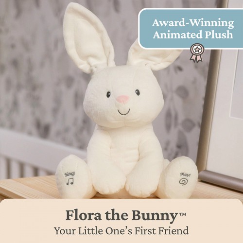 Gund Flora the Bunny Animated Plush Toy 12" | 0 month+ | Peek-a-boo Plush Toy | Baby Soft Toy | Stuffed Toy